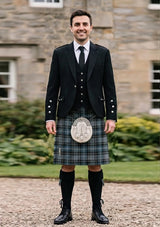 Traditional_Clarke_Ancient_tartan_633_Kilt_and_Argyle_Jacket_Kilt_Outfit_front_image