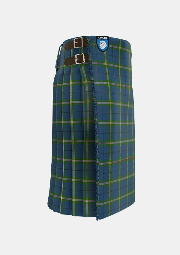 Traditional_Cleland_Tartan_kilt_6639_right_image_with_pleated_design_and_adjustable_buckles_for_men