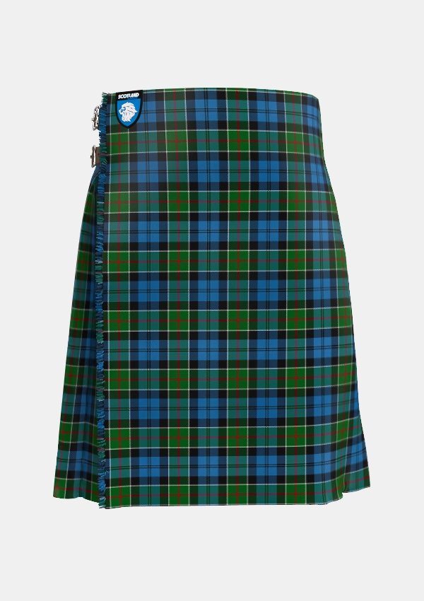 Traditional_Colquhoun_2_Tartan_274_kilt_front_image_with_pleated_design_and_adjustable_buckles_for_men
