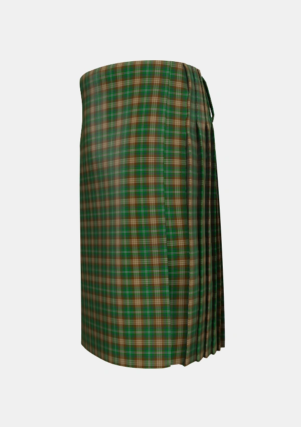Traditional_Corcoran_of_Sherbrooke_Personal_Tartan_4584_kilt_left_image_with_pleated_design_and_adjustable_buckles_for_men