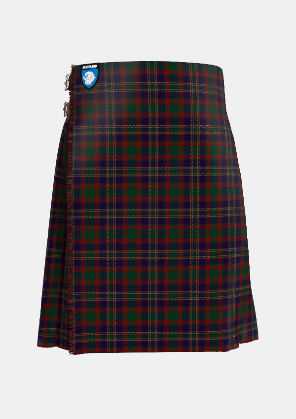 Traditional_Cork__County_Tartan_kilt_2253_front_image_with_pleated_design_and_adjustable_buckles_for_men