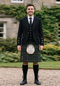 Traditional_Cornish_Hunting_tartan_1568_Kilt_and_Argyle_Jacket_Kilt_Outfit_front_image