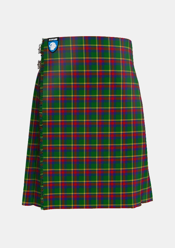 Traditional_Creek_Indian_Nation_Tartan_kilt_4610_front_image_with_pleated_design_and_adjustable_buckles_for_men