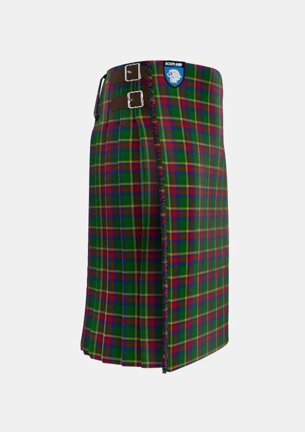 Traditional_Creek_Indian_Nation_Tartan_kilt_4610_right_image_with_pleated_design_and_adjustable_buckles_for_men