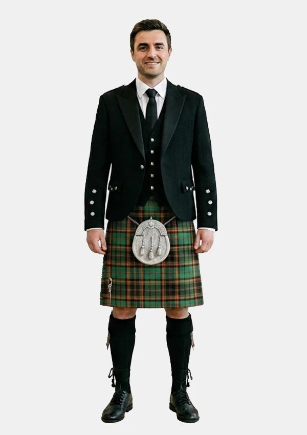 Traditional_Cuming_Hunting_Axcient_Tartan_Kilt_and_Argyle_Jacket_Kilt_Outfits_front_image