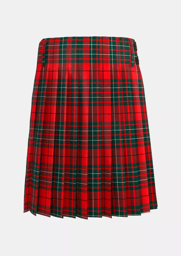 Traditional_Cumming_Red_Modern_Tartan_kilt_back_image_with_pleated_design_and_adjustable_buckles_for_men