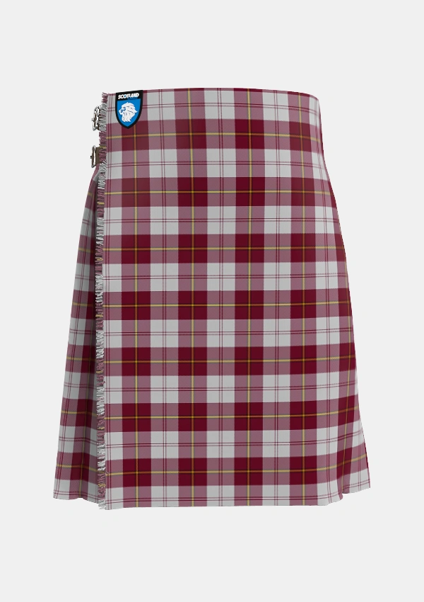 Traditional_Cunningham_Dress_Burgundy_Dance_Tartan_1873_kilt_front_image_with_pleated_design_and_adjustable_buckles_for_men