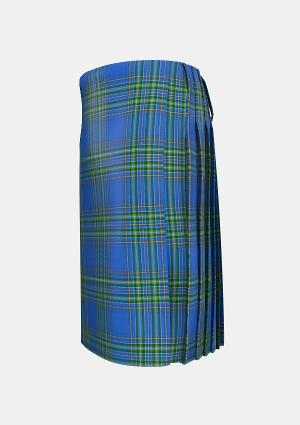 Traditional_Dallas_Tartan_4652_kilt_left_image_with_pleated_design_and_adjustable_buckles_for_men