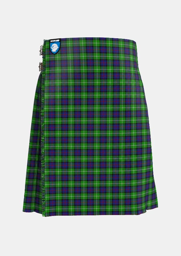 Traditional_Davidson_of_Tulloch_Tartan_1360_kilt_front_image_with_pleated_design_and_adjustable_buckles_for_men