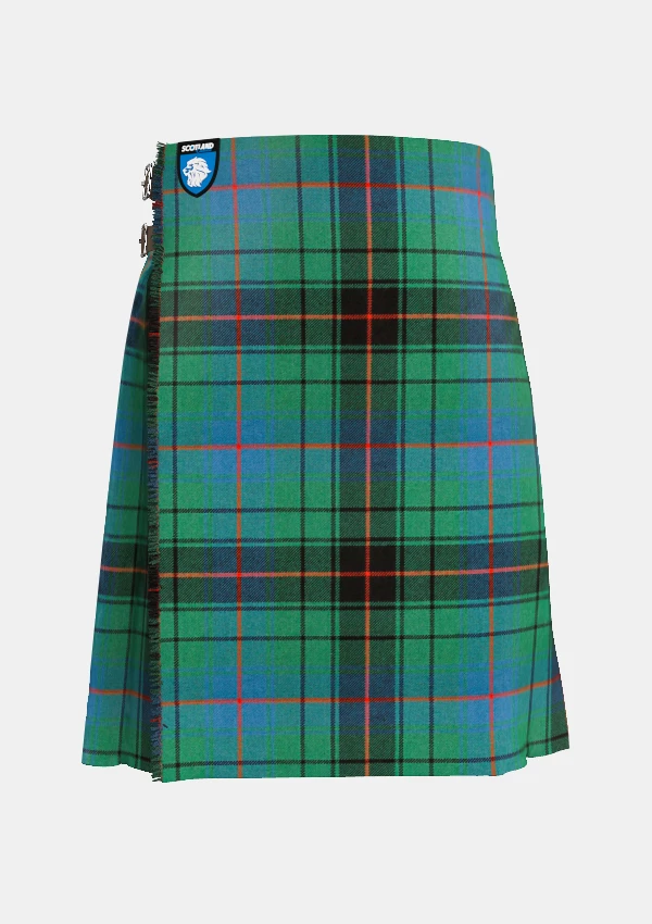 Traditional_Davidson_tartan_front_image_with_pleated_design_and_adjustable_buckles_for_men