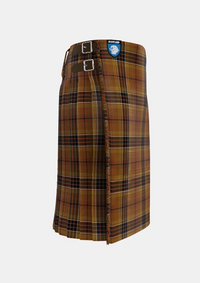 Traditional_Digital_Gold_Tartan_12206_kilt_right_image_with_pleated_design_and_adjustable_buckles_for_men