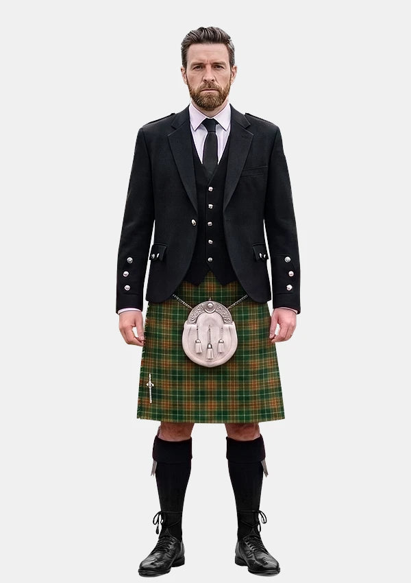 Traditional_Dixon_Clyde_Tartan_10966_Kilt_and_Argyle_Jacket_Kilt_Outfits_front_image
