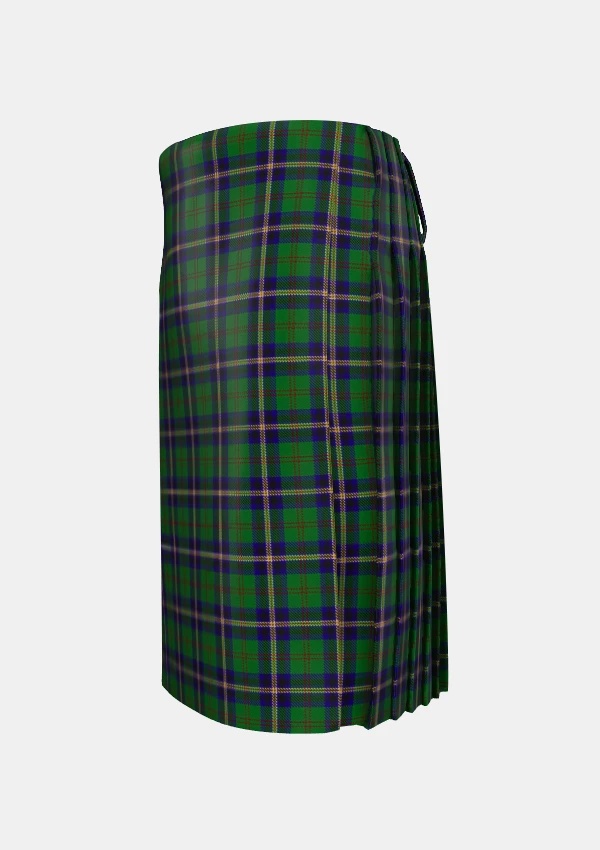 Traditional_Dodd_of_Branford_Tartan_4686_kilt_left_image_with_pleated_design_and_adjustable_buckles_for_men