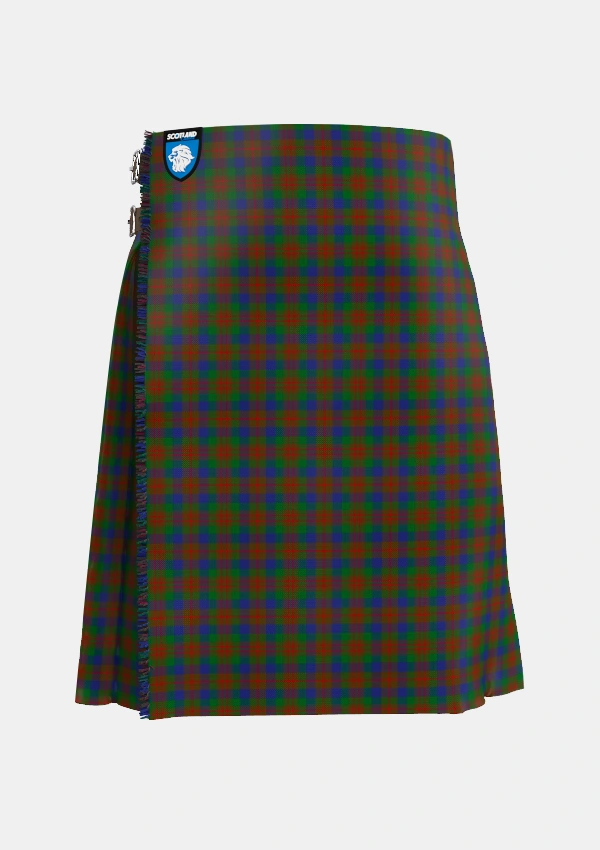 Traditional_Dorward_Dogwood_Tartan_2533_kilt_front_image_with_pleated_design_and_adjustable_buckles_for_men