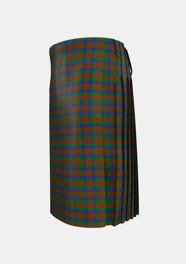 Traditional_Dorward_Dogwood_Tartan_2533_kilt_left_image_with_pleated_design_and_adjustable_buckles_for_men