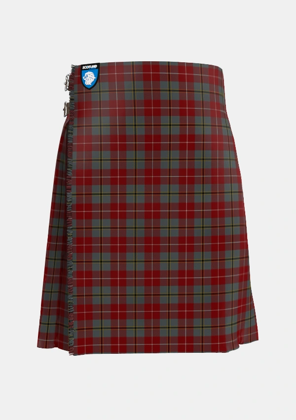 Traditional_Douglas_Ancient_Red_Tartan_4701_kilt_front_image_with_pleated_design_and_adjustable_buckles_for_men