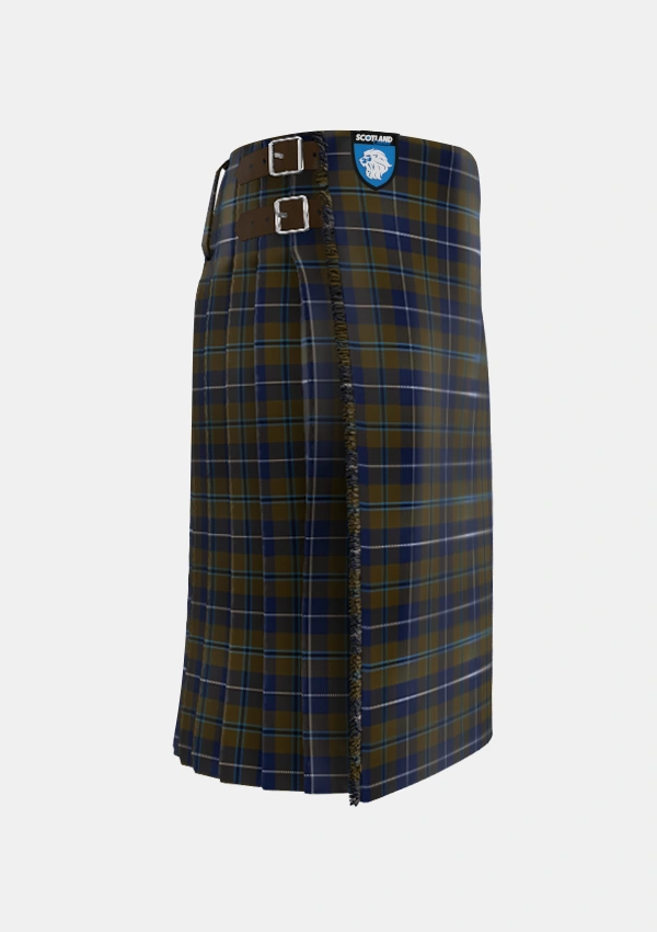 Traditional_Douglas_Brown_Tartan_2523_kilt_right_image_with_pleated_design_and_adjustable_buckles_for_men