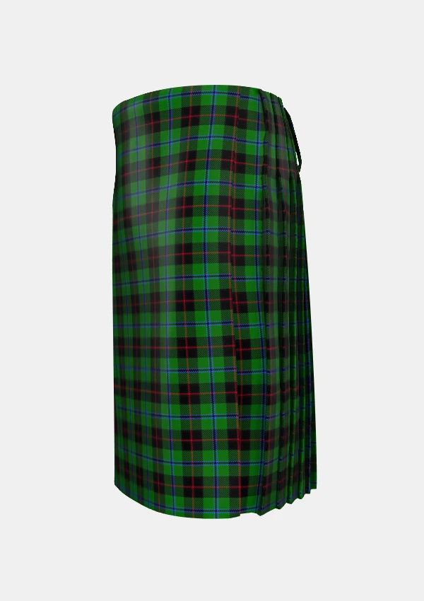 Traditional_Douglas__Black_Tartan_kilt_1029_left_image_with_pleated_design_and_adjustable_buckles_for_men