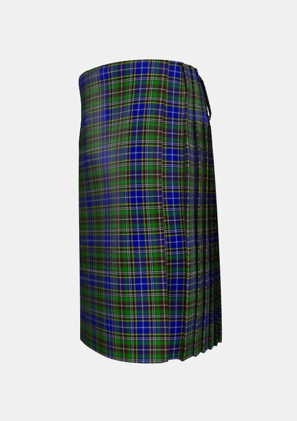 Traditional_Dowling_Tartan_4708_kilt_left_image_with_pleated_design_and_adjustable_buckles_for_men