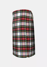 Traditional_Dress_Stewart_Tartan_kilt_left_image_with_pleated_design_and_adjustable_buckles_for_men