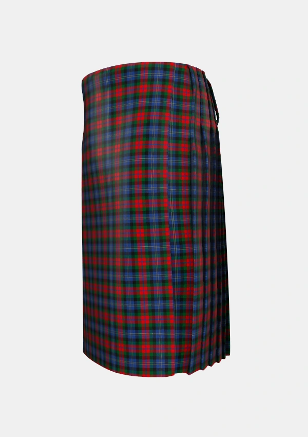 Traditional_Dundas_2_Tartan_501_kilt_left_image_with_pleated_design_and_adjustable_buckles_for_men