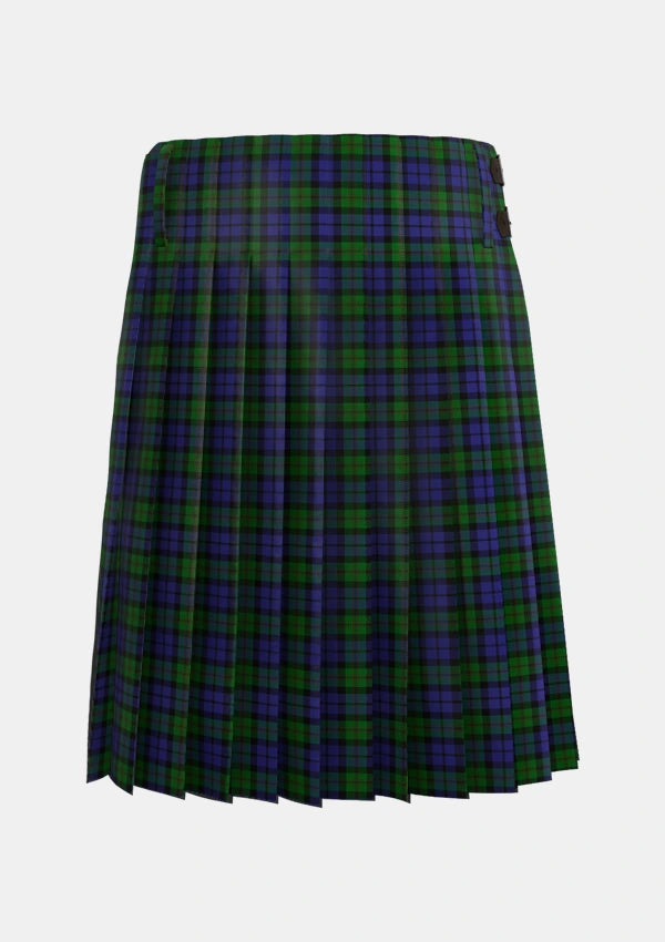 Traditional_Dundas_3_Tartan_1041_kilt_back_image_with_pleated_design_and_adjustable_buckles_for_men