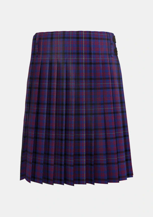 Traditional_Dundonald_Tartan_7118_kilt_back_image_with_pleated_design_and_adjustable_buckles_for_men
