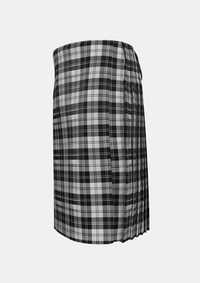 Traditional_Erskine_Black_and_White_Tartan_1246_kilt_left_image_with_pleated_design_and_adjustable_buckles_for_men