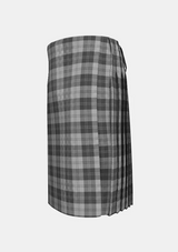 Traditional_Erskine_Grey_Tartan_kilt_left_image_with_pleated_design_and_adjustable_buckles_for_men