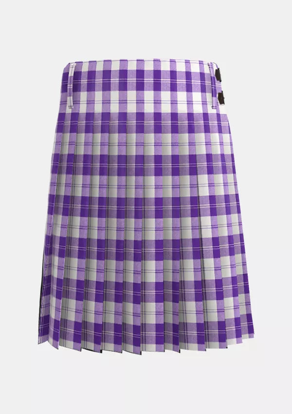 Traditional_Erskine_Purple__Tartan_kilt_back_image_with_pleated_design_and_adjustable_buckles_for_men