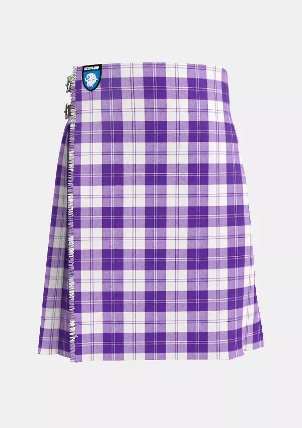 Traditional_Erskine_Purple__Tartan_kilt_front_image_with_pleated_design_and_adjustable_buckles_for_men