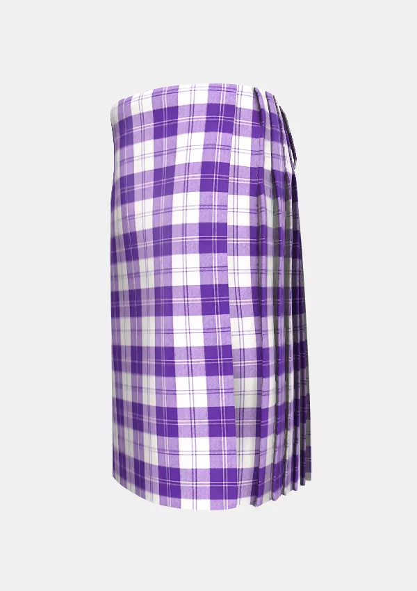 Traditional_Erskine_Purple__Tartan_kilt_left_image_with_pleated_design_and_adjustable_buckles_for_men