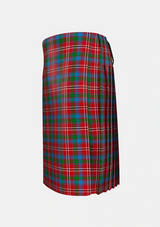 Traditional_Fitzgerald_Red_Tartan_576_kilt_left_image_with_pleated_design_and_adjustable_buckles_for_men