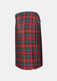 Traditional_Fitzgerald_Red_Tartan_576_kilt_left_image_with_pleated_design_and_adjustable_buckles_for_men