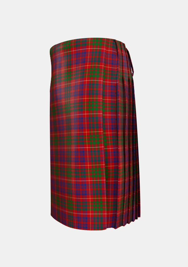 Traditional_Fox_Red_Tartan_6312_kilt_left_image_with_pleated_design_and_adjustable_buckles_for_men
