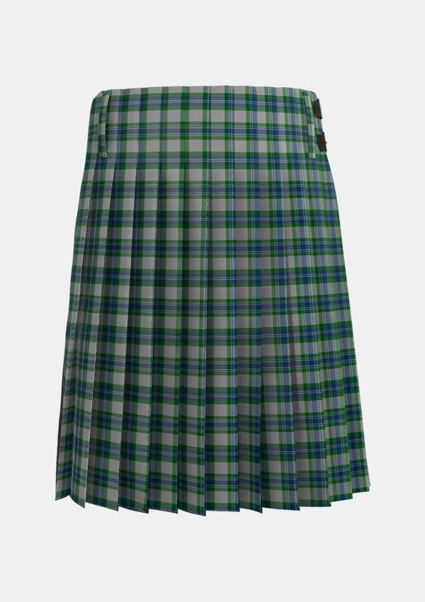 Traditional_Fraser_Arisaid_Tartan_615_kilt_back_image_with_pleated_design_and_adjustable_buckles_for_men