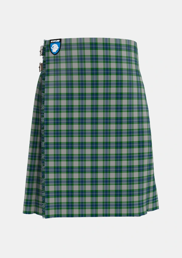 Traditional_Fraser_Arisaid_Tartan_615_kilt_front_image_with_pleated_design_and_adjustable_buckles_for_men