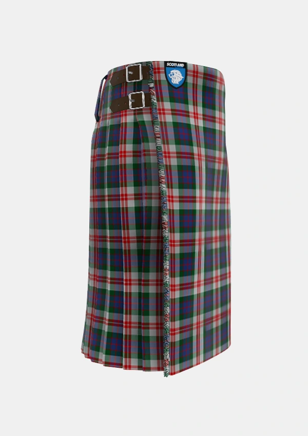 Traditional_Fraser_Red_Dress_Tartan_1427_kilt_right_image_with_pleated_design_and_adjustable_buckles_for_men