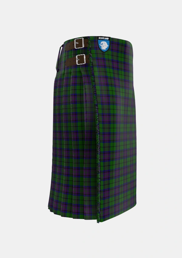 Traditional_Gary_Garry_Personal_Tartan_4189_kilt_right_image_with_pleated_design_and_adjustable_buckles_for_men