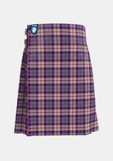 Traditional_Gigha_Lilac_Tartan_kilt_7582_front_image_with_pleated_design_and_adjustable_buckles_for_men