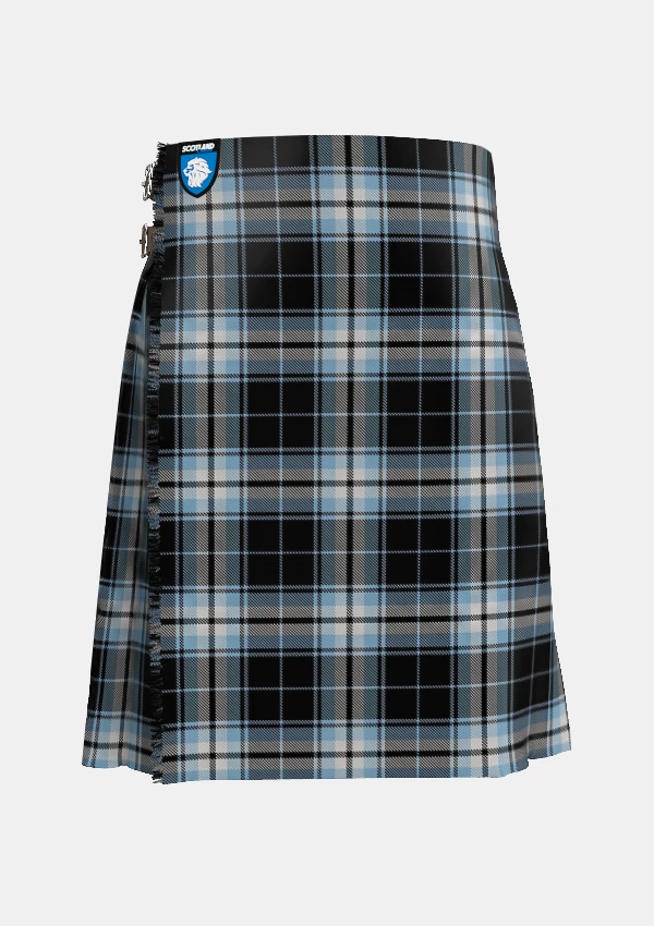 Traditional_Glasgow_Warriors_Tartan_kilt_11567_front_image_with_pleated_design_and_adjustable_buckles_for_men