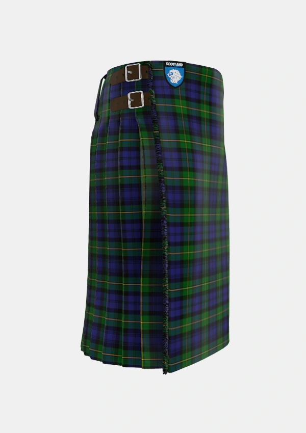 Traditional_Gordon_2_Tartan_223_kilt_right_image_with_pleated_design_and_adjustable_buckles_for_men