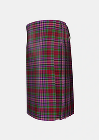 Traditional_Gordon_Red_Tartan_652_kilt_left_image_with_pleated_design_and_adjustable_buckles_for_men