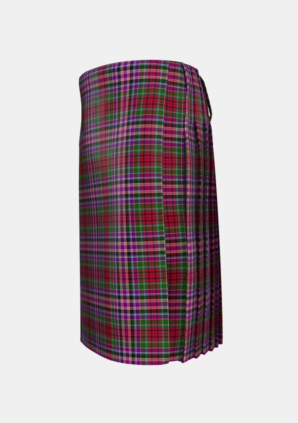 Traditional_Gordon_Red_Tartan_652_kilt_left_image_with_pleated_design_and_adjustable_buckles_for_men