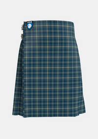 Traditional_Gorman_Blue_Tartan_kilt_10390_front_image_with_pleated_design_and_adjustable_buckles_for_men