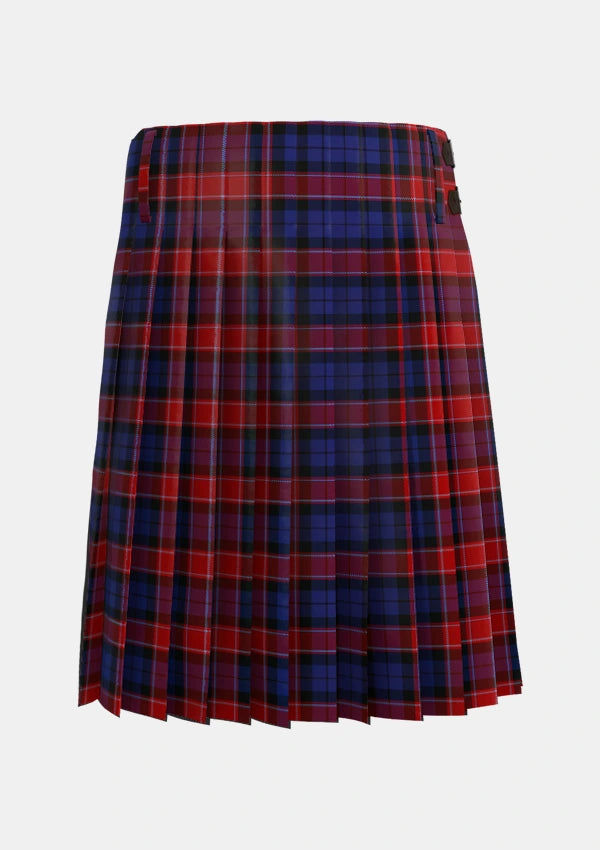 Traditional_Graham_of_Menteith_Red_Tartan_1053_kilt_back_image_with_pleated_design_and_adjustable_buckles_for_men