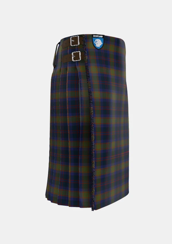 Traditional_Grampian_Tartan_kilt_2151_right_image_with_pleated_design_and_adjustable_buckles_for_men