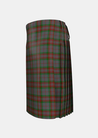 Traditional_Gray_Tartan_kilt_2148_left_image_with_pleated_design_and_adjustable_buckles_for_men