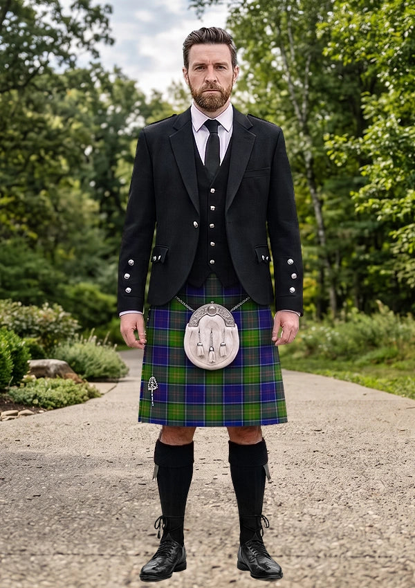 Traditional_Greene_Tartan_4187_Kilt_and_Argyle_Jacket_Kilt_Outfit_front_image