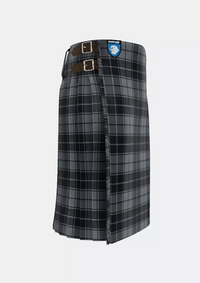 Traditional_Grey_Highlander_Tartan_kilt_right_image_with_pleated_design_and_adjustable_buckles_for_men